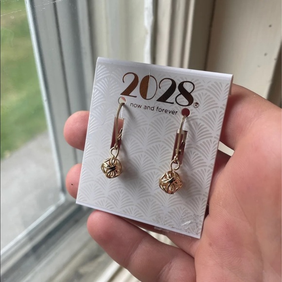 2028 Now and Forever Jewelry - NWT 2028 Now and Forever Gold Color Hollow Ball Dangle Clasp Boho Earrings !